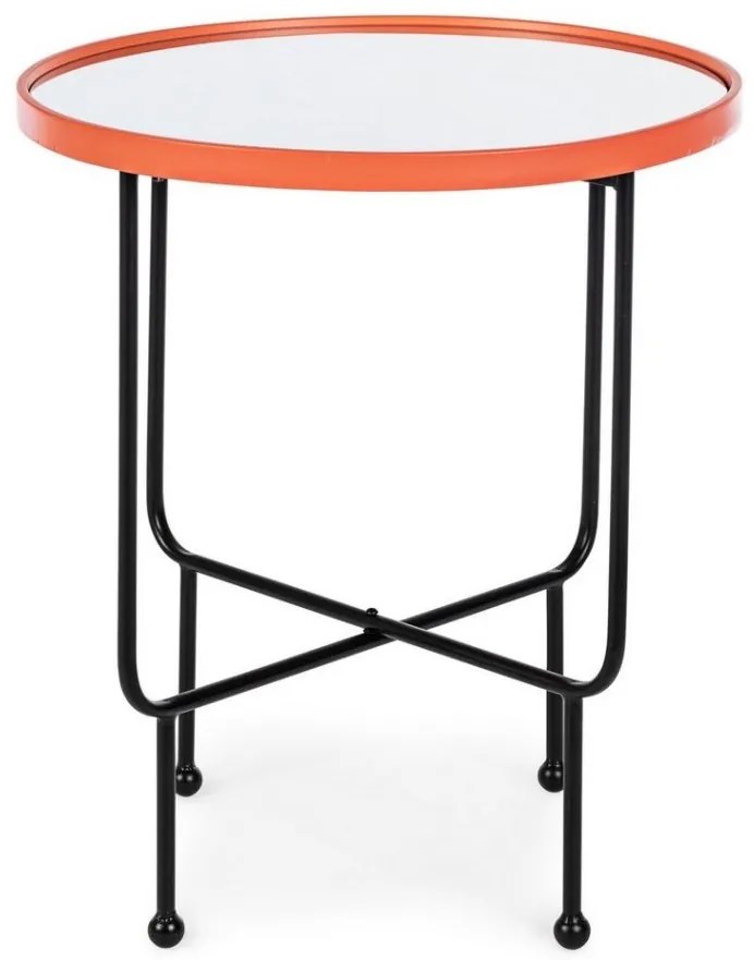 Tavolino PAINTER con piano a specchio colore arancione