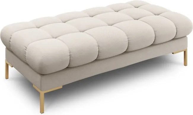 Panca Bali imbottita in velluto con gambe oro - L133cm