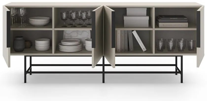 Cassettiera bassa crema 200x77,5 cm Eldia - Marckeric