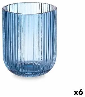 Bicchiere Righe Azzurro Cristallo 270 ml (6 Unità)