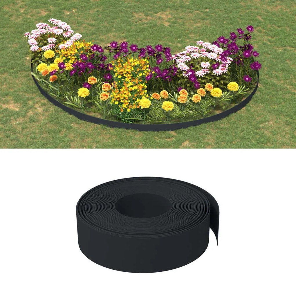 Bordature Da Giardino 4 Pz Nere 10 M 15 Cm İn Polietilene /