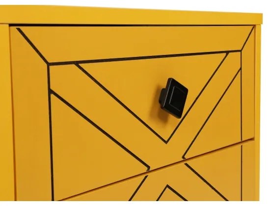 Comodino LUNA 55x50 cm giallo