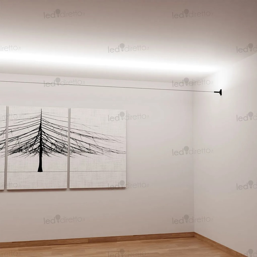 Banda 25m per Profilo Sospeso STARLINE per strisce LED Largh.16mm Nera Variante Lunghezza 25 Metri