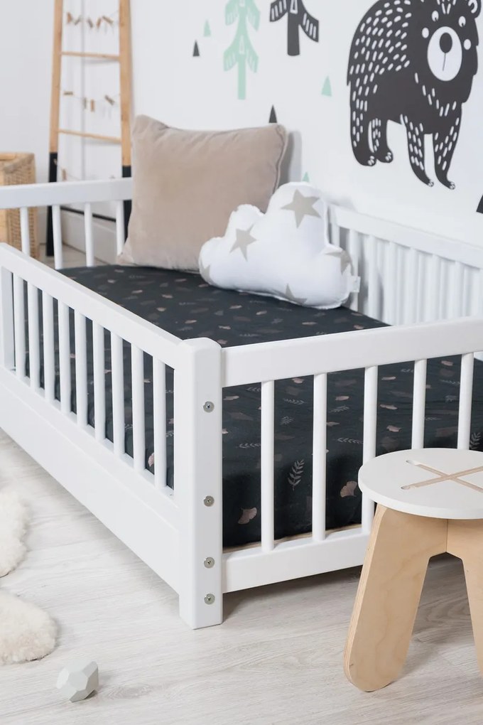 Letto basso per bambini Montessori Ourbaby Minni - bianco - 160x70 cm