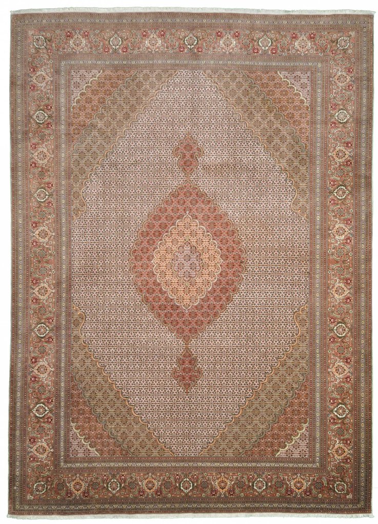 Tabriz Tappeto 250x350 Beige (Iran) Annodato A Mano