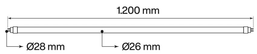 Tubo LED 18W 120cm 130lm/w - Starter Incluso Colore Bianco Freddo 6.000K