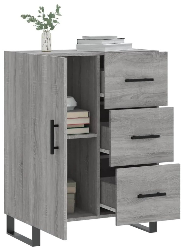 Credenza grigio sonoma 69,5x34x90 cm in legno multistrato