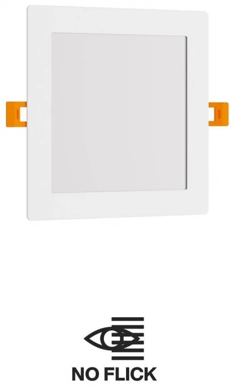 Pannello LED Quadrato 15W 1.500lm no Flickering Foro 155x155mm Colore Bianco Naturale 4.000K