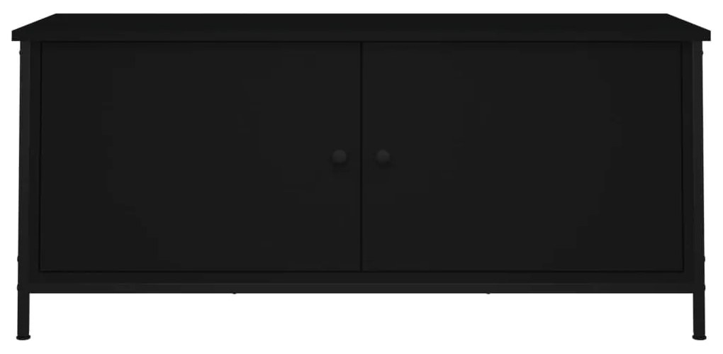 Mobile porta tv con ante nero 102x35x45 cm in legno multistrato
