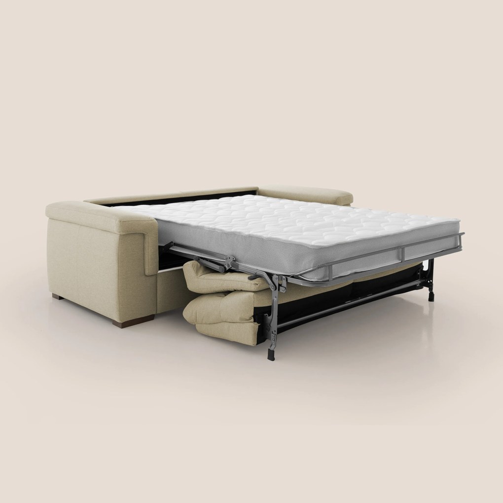 Magnolia divano letto con materasso alto 18 cm morbido schienale alto in tessuto smacchiabile T05 cammello