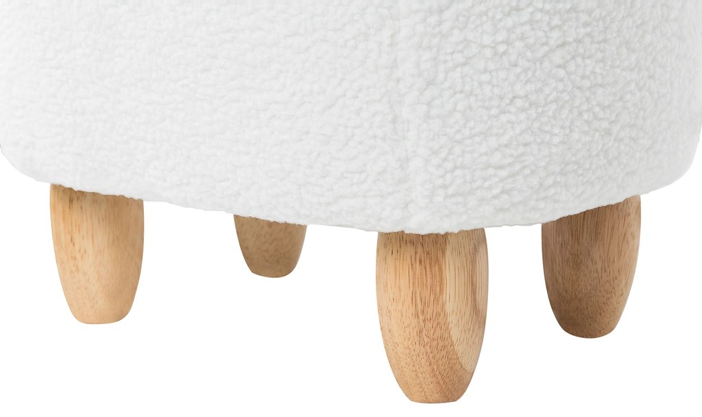 Pouf di tessuto bianco ALPACA Beliani
