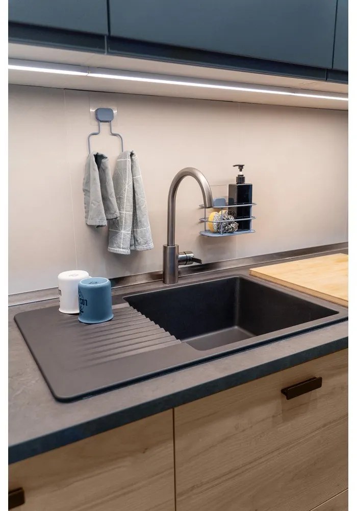 Scaffale da bagno autoportante in metallo azzurro Grena - Compactor