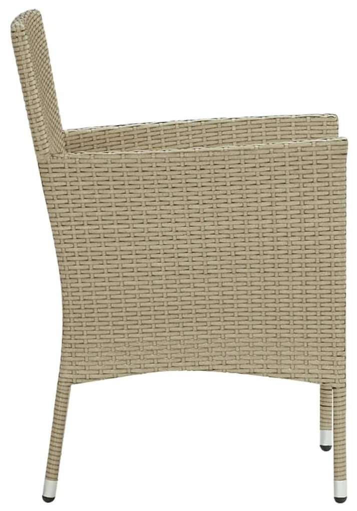 Set Mobili da Pranzo per Giardino 3 pz Beige