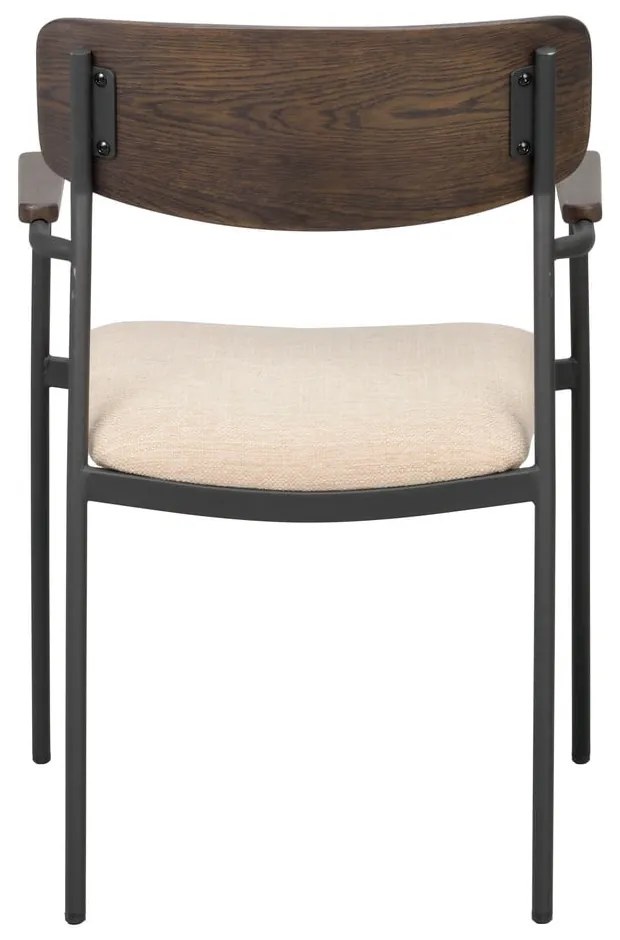 Sedie da pranzo color crema e marrone scuro in un set di 2 pezzi Maymont - Rowico