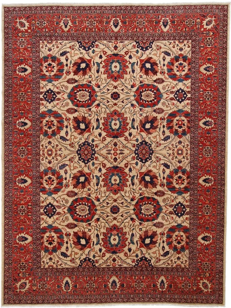 Shams Tappeto 370 x 270 Rosa (Pakistan) Annodato A Mano