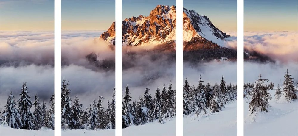 Quadri 5 pezzi – Rozsutec sotto la neve