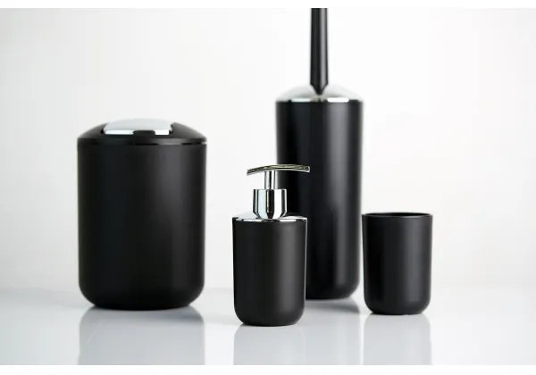 WENKO 21210100 - Scopino WC BRASIL 10x37 cm nero/cromo lucido