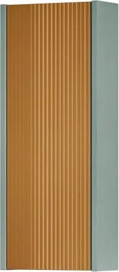 Pensile bagno Niwa cannettato laccato opaco verde timo con vetro senape, 1 anta P17 x L30 x H78.5 cm