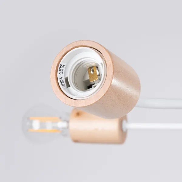 Sollux SL.1666 - Lampadario a plafone TIMBO 6xE27/15W/230V bianco/beige/faggio