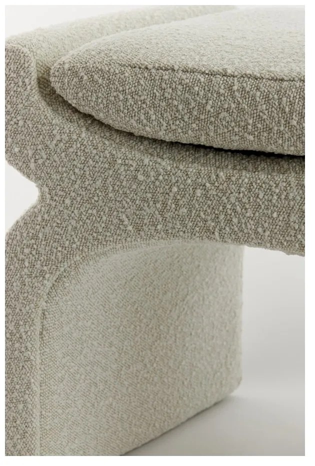Sgabello crema in tessuto bouclé Nafya - Light & Living