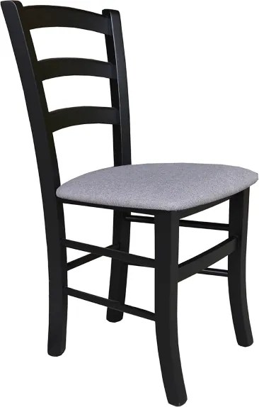 Sedia in legno con seduta imbottita Venezia finitura Nero SET DA 2