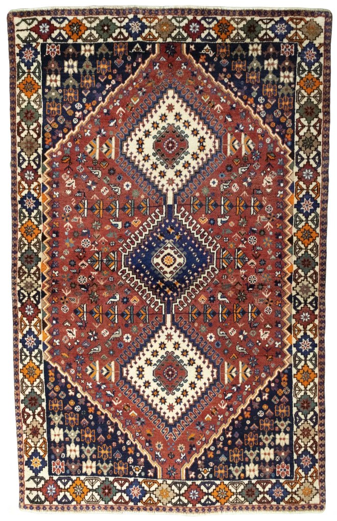 Shiraz Tappeto persiano 120 x 190 Rosso (Iran) Annodato A Mano
