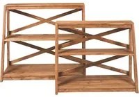 Set 2 scaffali legno naturale