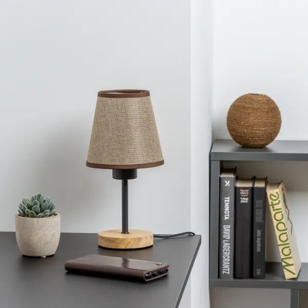 Brilagi - Lampada da tavolo NUBILA WOOD 1xE27/25W/230V quercia/marrone