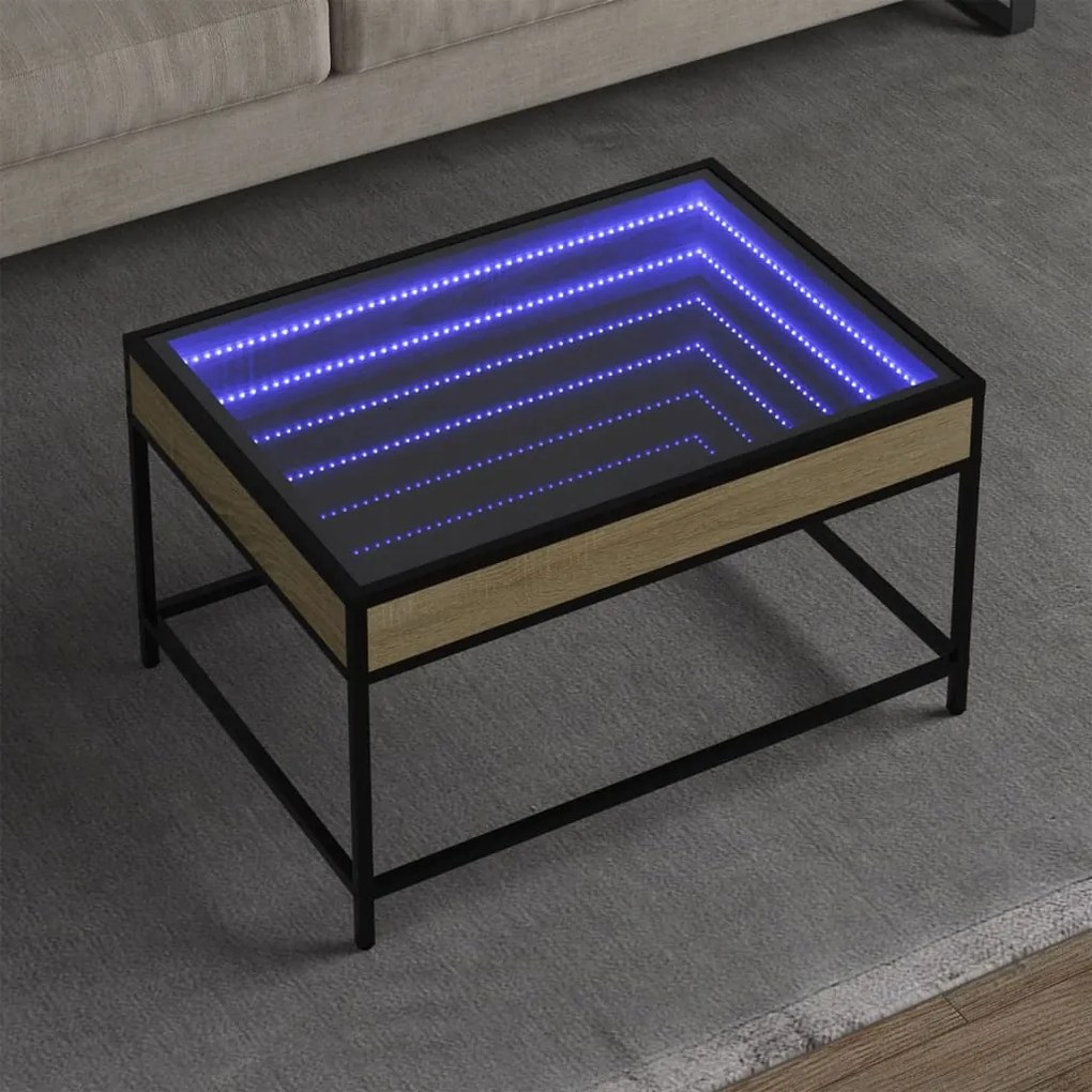Tavolino Da Salotto Con Led Infinity Rovere Sonoma 70x50x41 Cm /