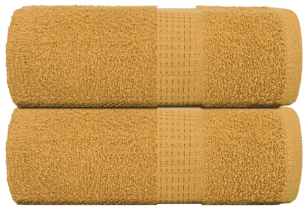 Asciugamani Ospiti 2 Pz Oro 30x50 Cm 360 G/m² 100% Cotone /