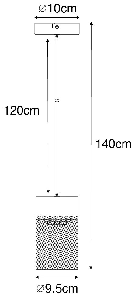 Lampada a sospensione industriale nera - Jim
