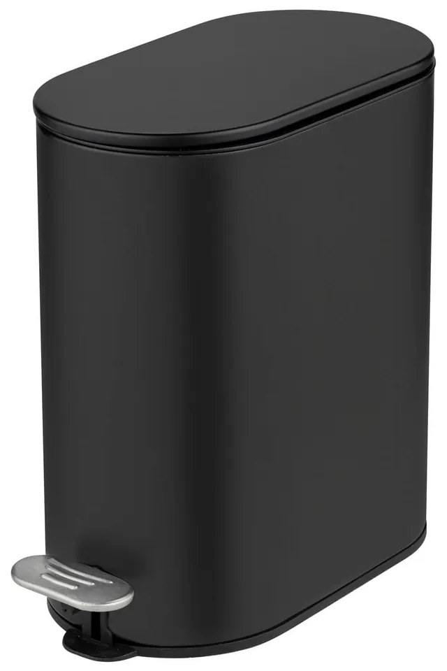 Cestino per la spazzatura nero opaco in acciaio con pedale 5 l Collungo – Wenko