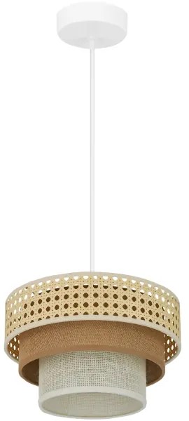 Brilagi - Lampadario a cavo CEDAR LUNETA 1xE27/15W/230V Ø25 rattan marrone crema