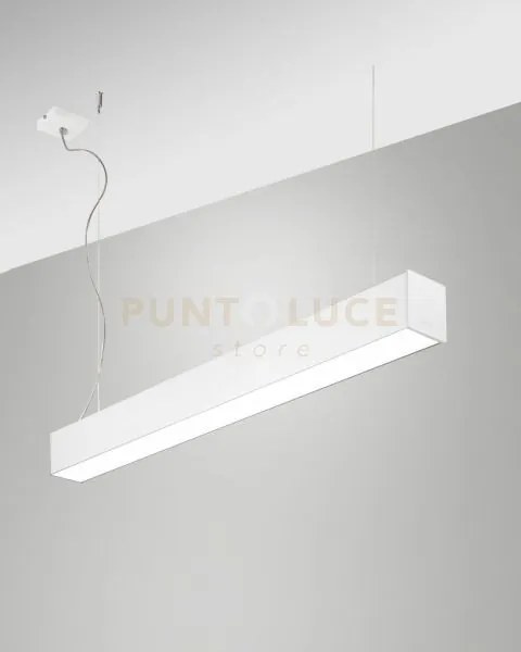Turner sospensione bianca 29w 3000k 3470lm opale ip40 100cm
