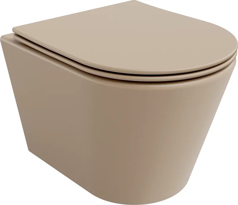 Mexen Rico wc bowl Rimless con sedile a chiusura rallentata slim, duroplast, cappuccino opaco - 30724064