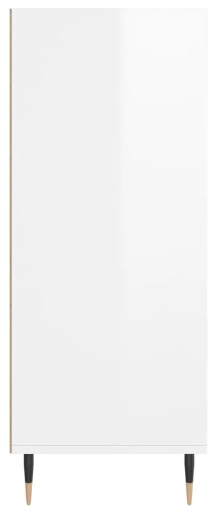 Credenza bianco lucido 57x35x90 cm in legno multistrato