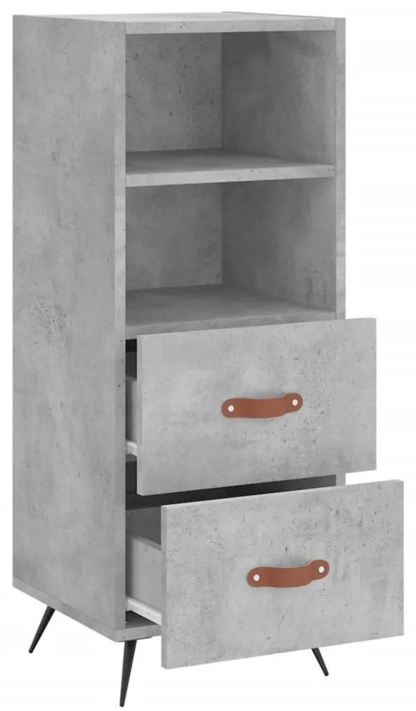 Credenza grigio cemento 34,5x34x90 cm in legno multistrato