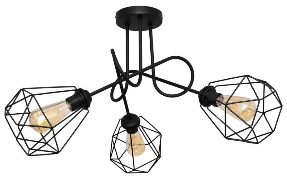 Lampadario da parete KARO 3xE27/15W/230V nero