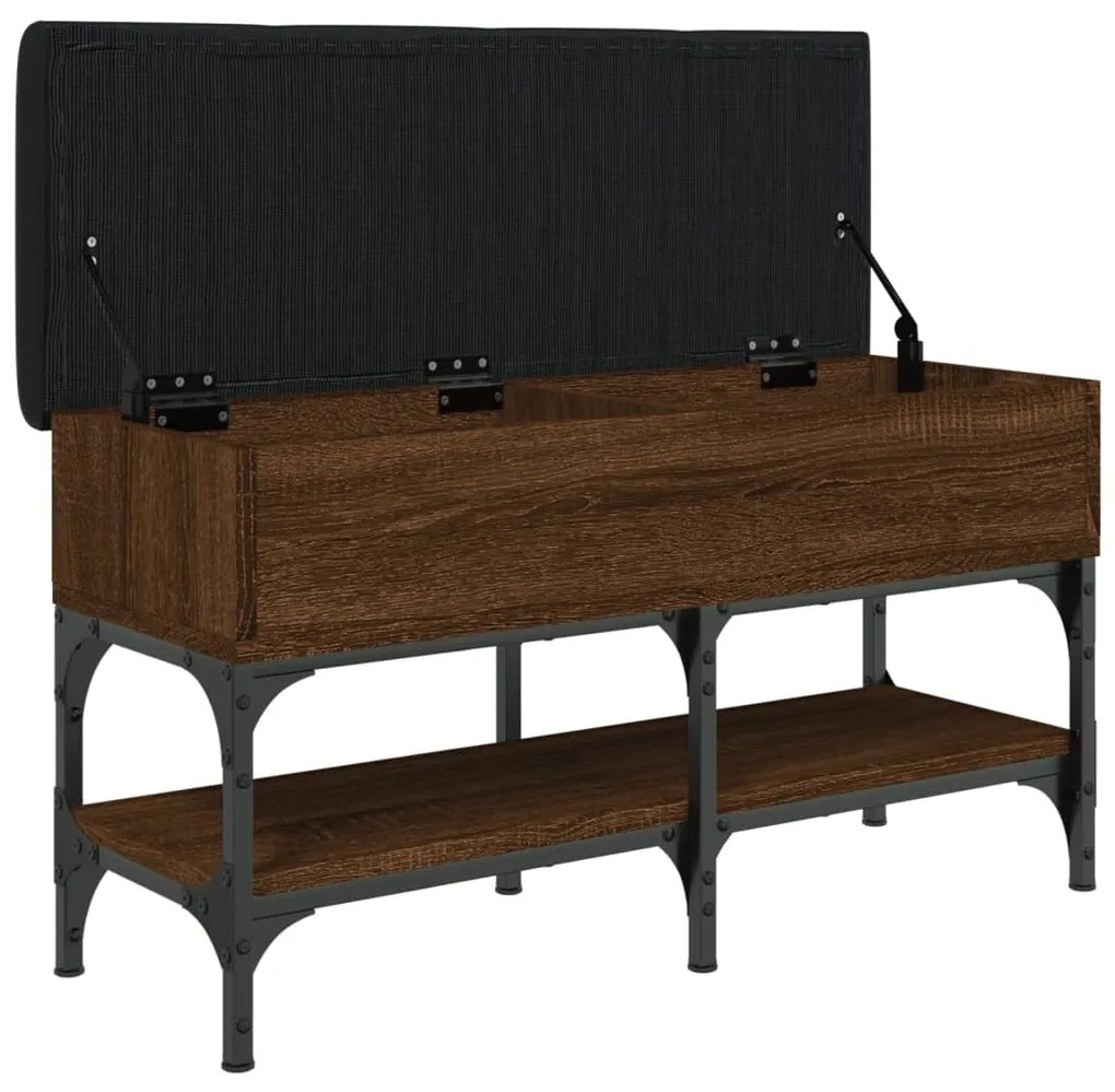Panca per scarpe rovere marrone 82x32x45 cm legno multistrato