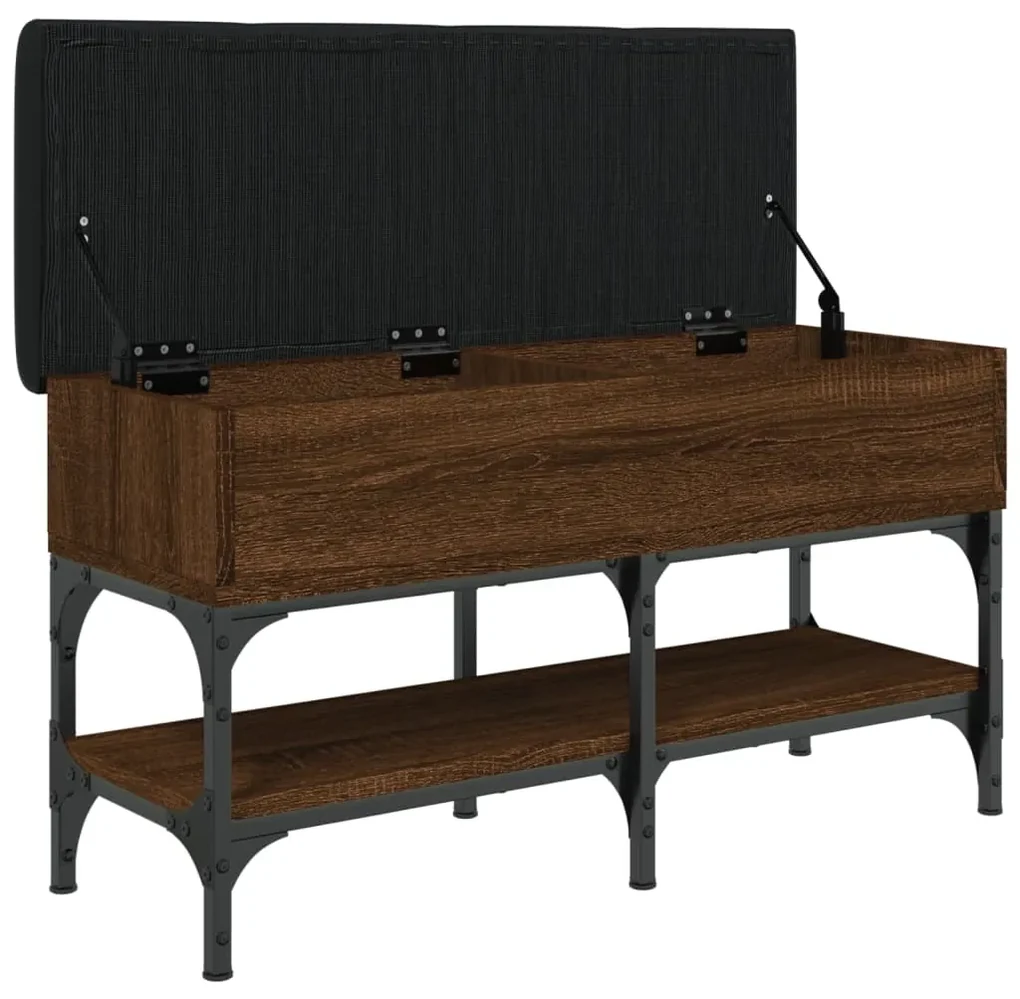 Panca per scarpe rovere marrone 82x32x45 cm legno multistrato