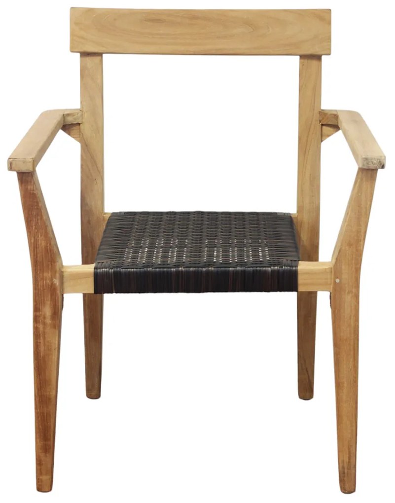 PAGAN - poltrona impilabile in teak e wicker