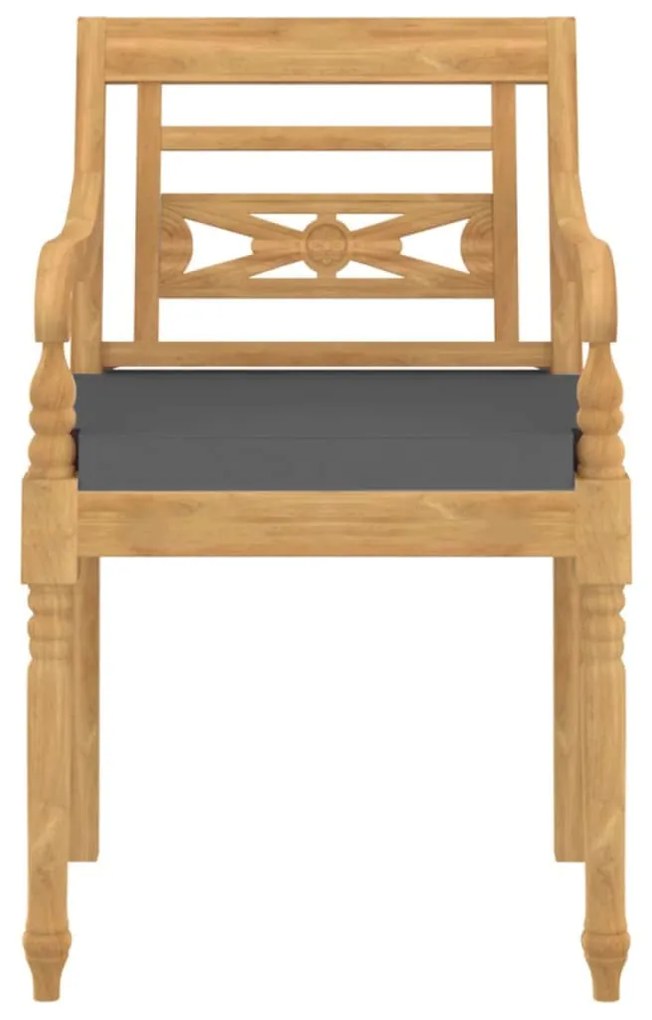 Sedie Batavia con Cuscini 8 pz in Legno Massello di Teak