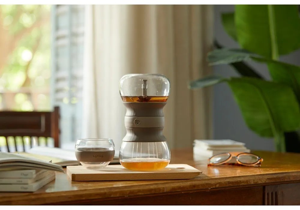 Teiera marrone chiaro in vetro con filtro 500 ml – Lékué