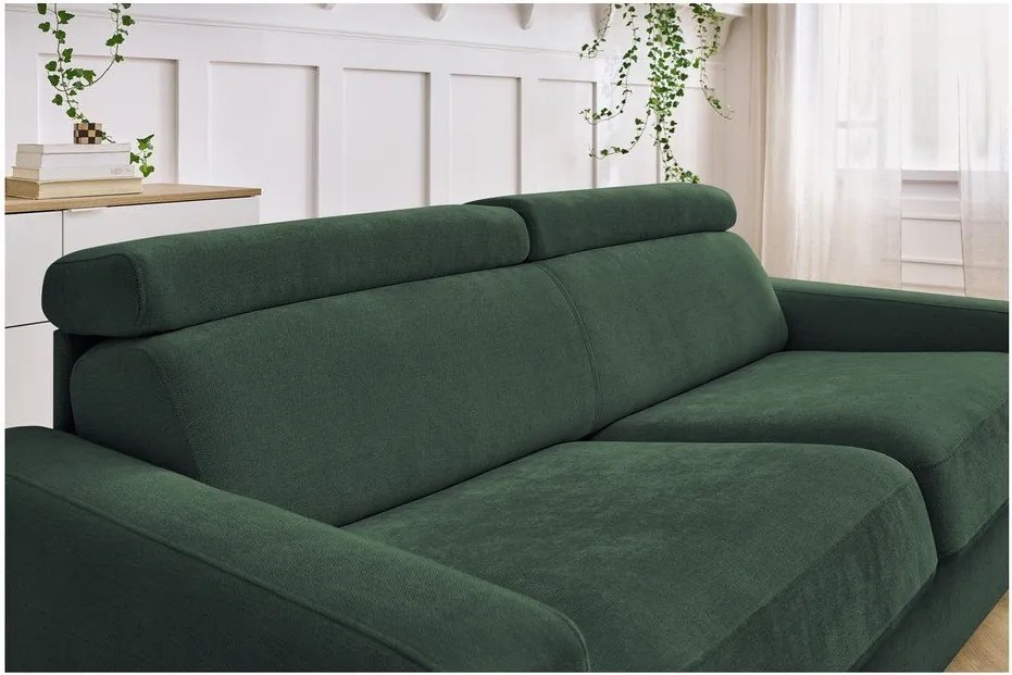 Divano in verde scuro allungabile 195 cm Monaco – Bobochic Paris
