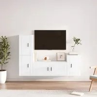 Set di Mobili Porta TV 4 pz Bianco Lucido in Legno Multistratocod mxl 124738