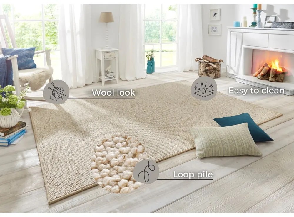 Tappeto color crema-beige 60 x 90 cm Wolly - BT Carpet