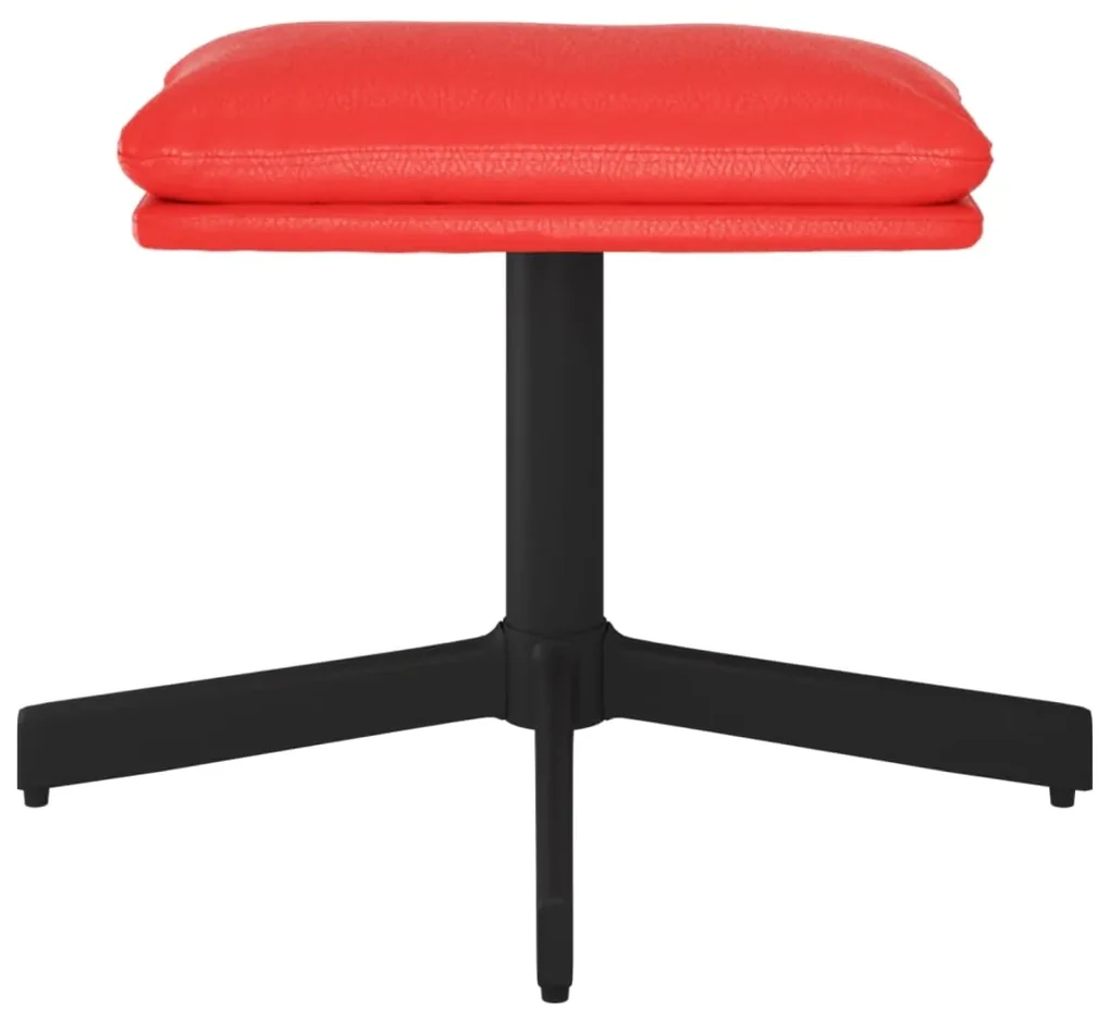 Poggiapiedi rosso 60x60x36 cm in similpelle