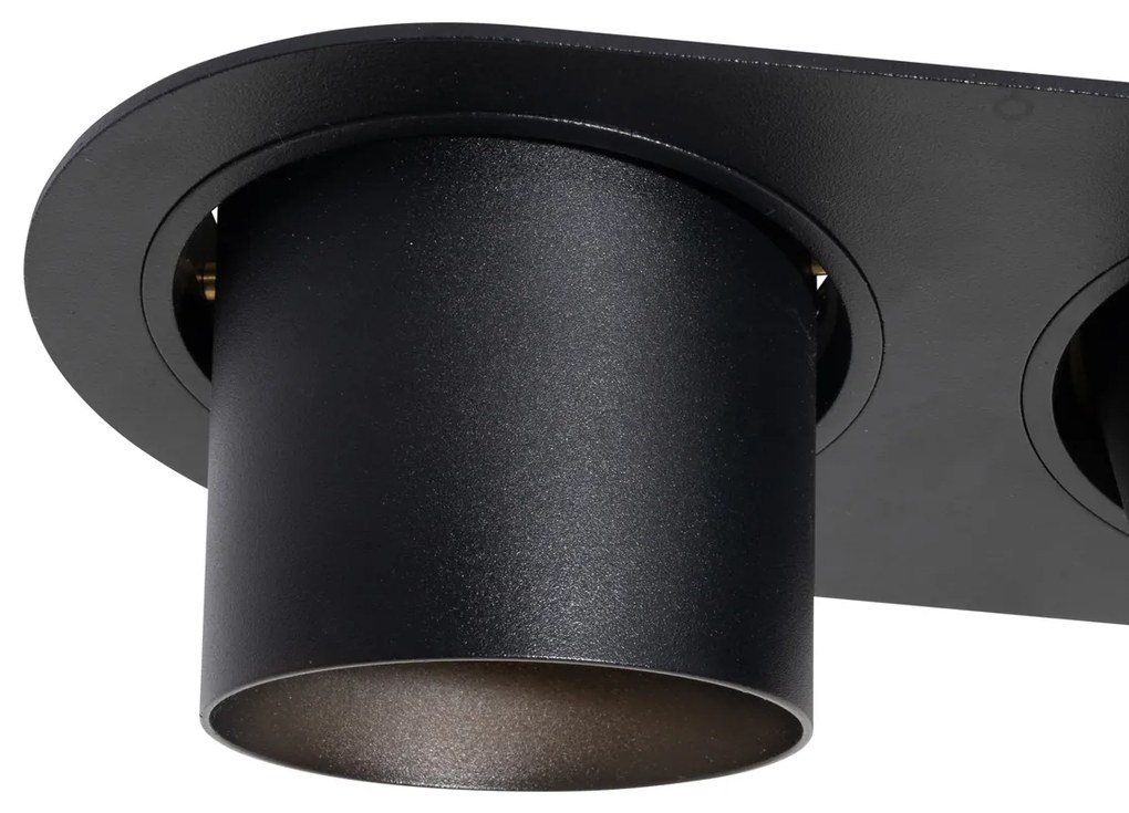 Faretto da incasso rotondo nero GU10 70 mm orientabile 2 luci - Installa