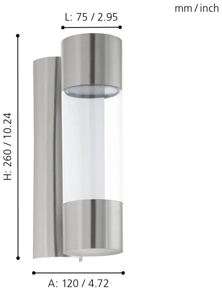 Eglo 96013 - Applique a LED da esterno ROBLEDO 2xLED/3,7W