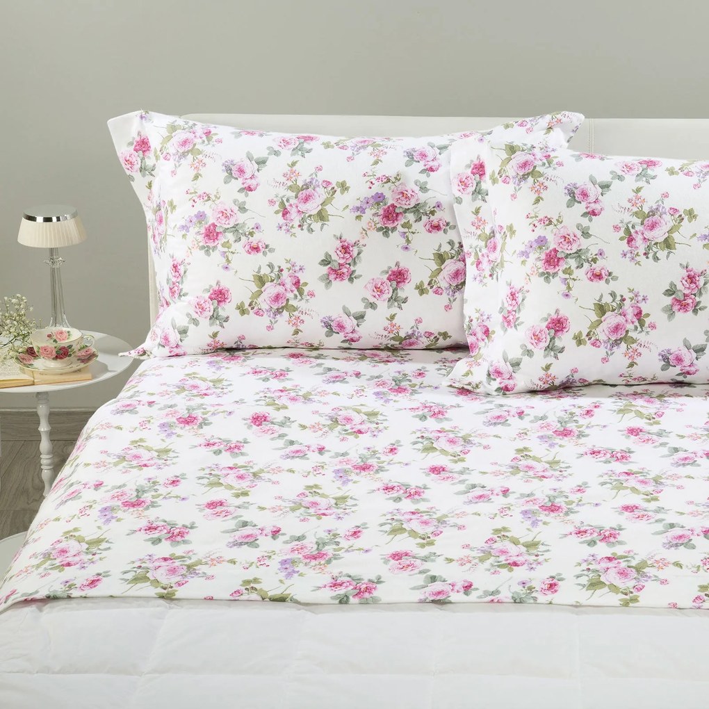 Completo Lenzuola Matrimoniale Rosy Caleffi Home, in